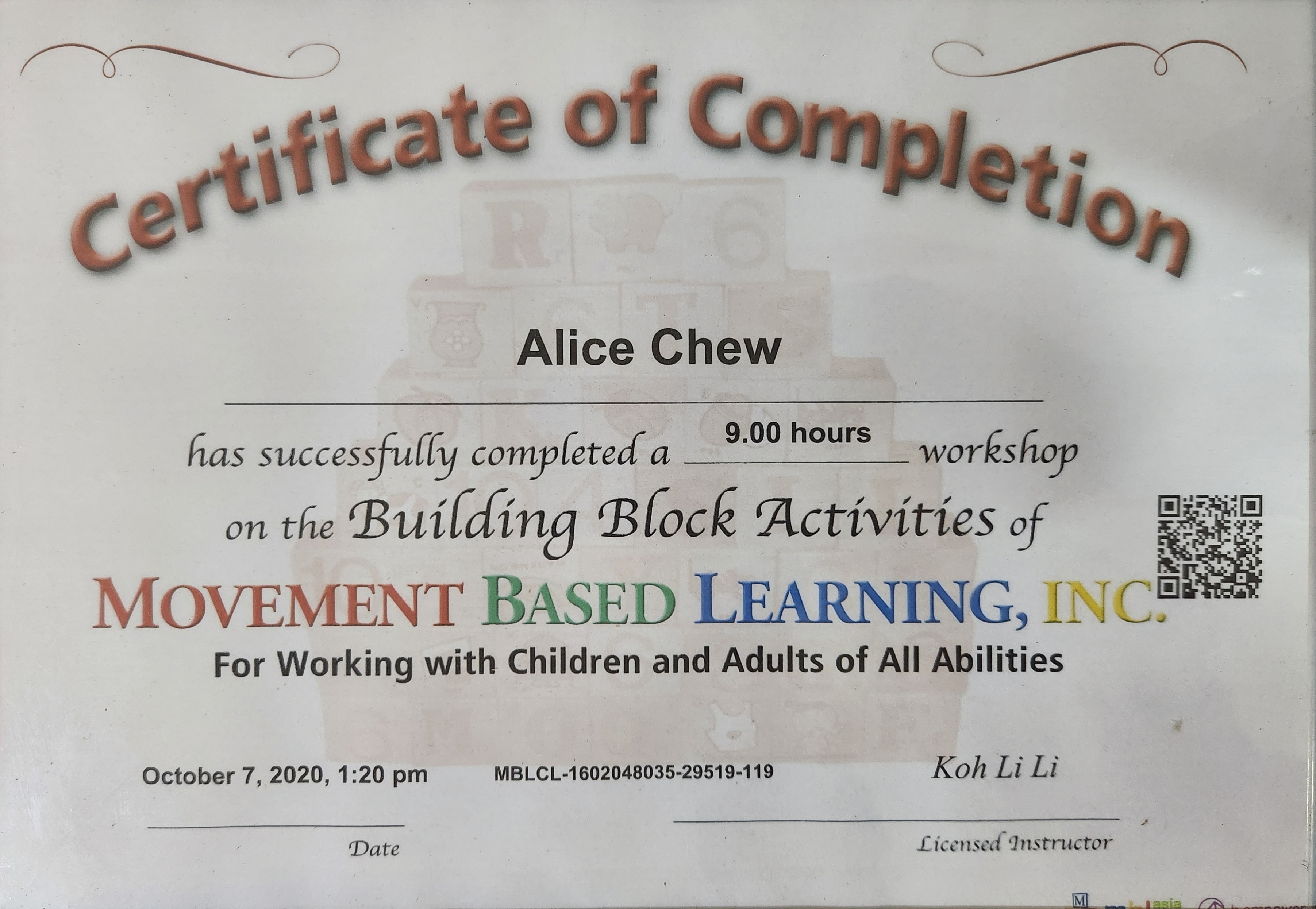 Certificate of Movement Based